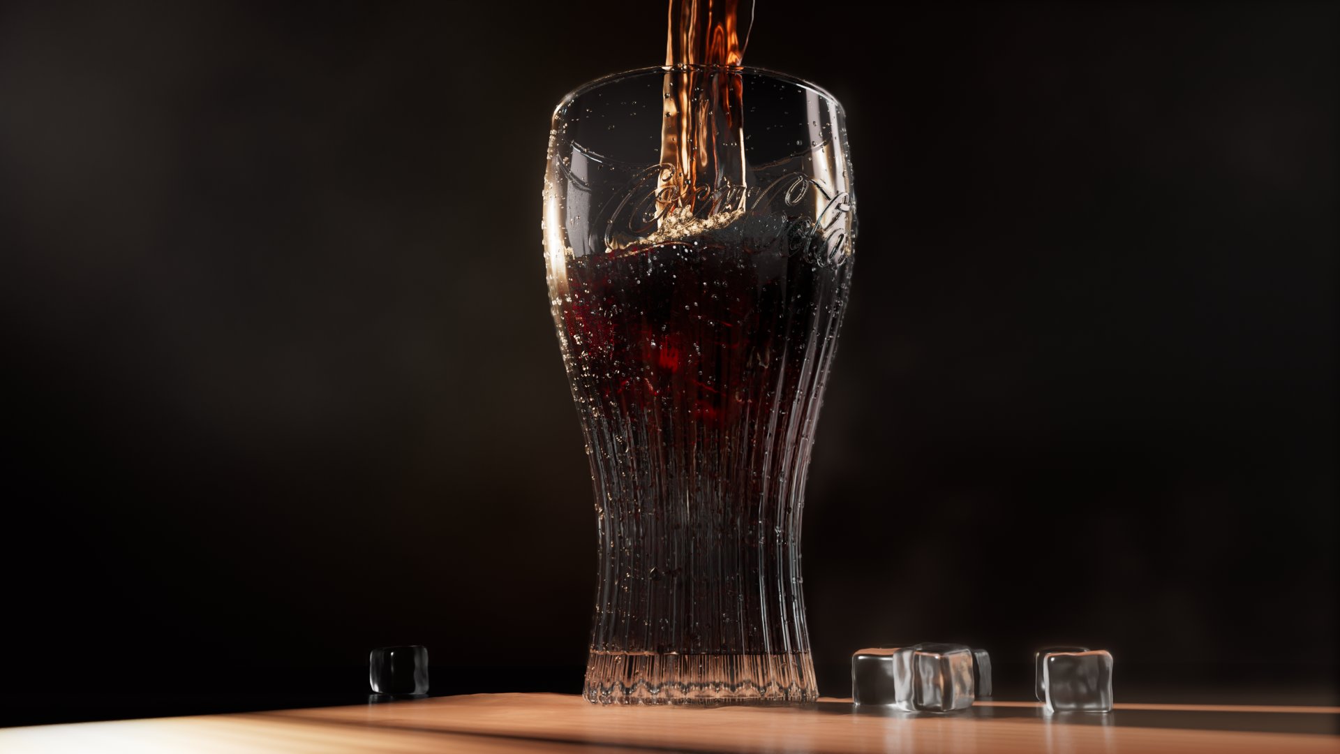 Coca-Cola CGI — fond noir